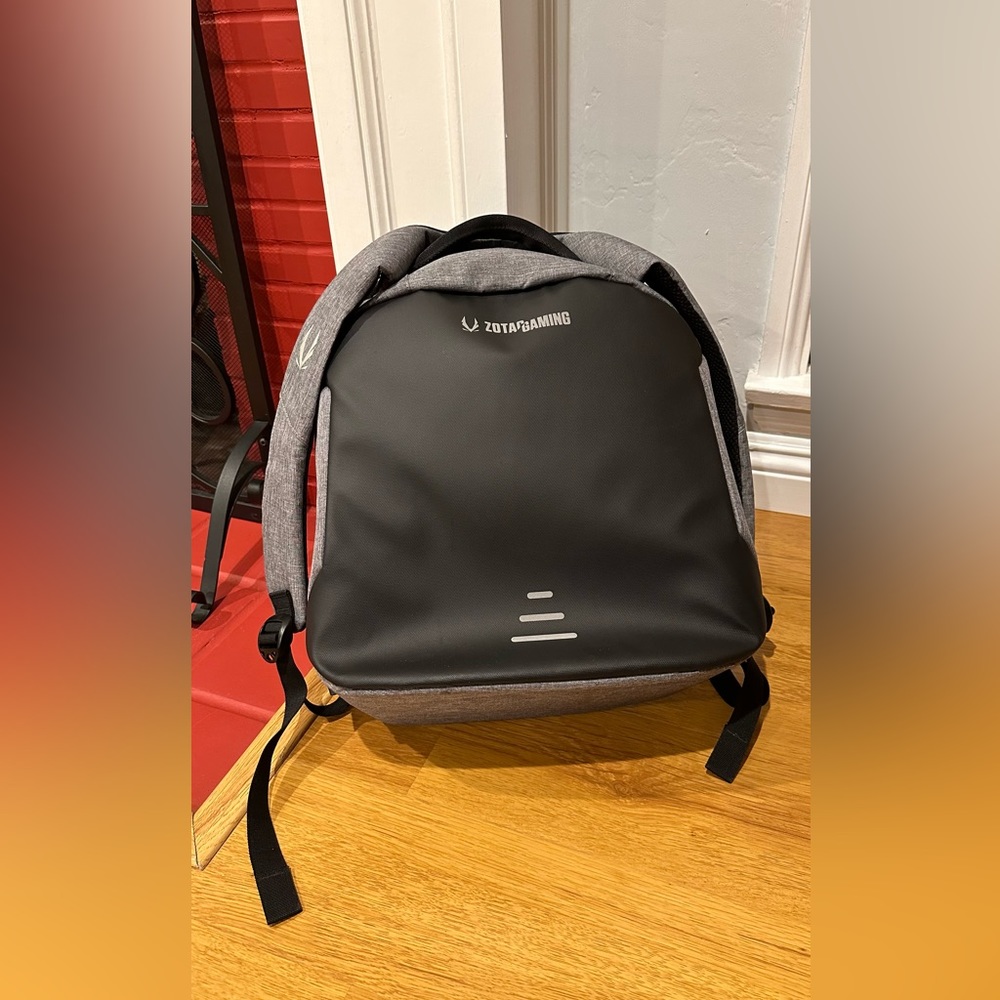 Black and Gray Zotac Gaming Backpack